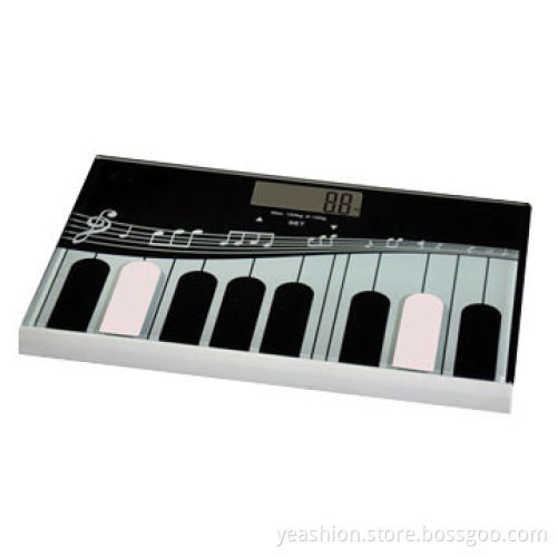 Electronic digital body fat analyzers, auto-off and low battery indication, music keyboard glass top